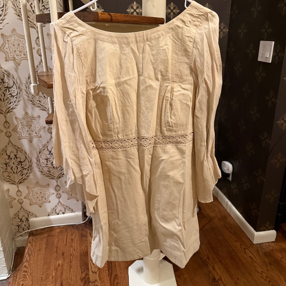 Size S Cream Open-Backed Free Free People Mini Dress